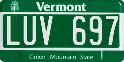 VT license plate LUV697