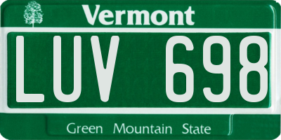 VT license plate LUV698
