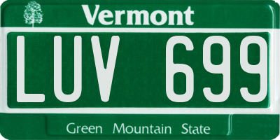 VT license plate LUV699