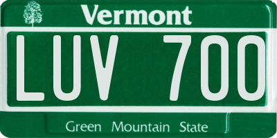 VT license plate LUV700