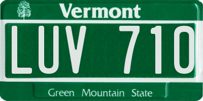VT license plate LUV710