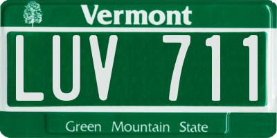 VT license plate LUV711