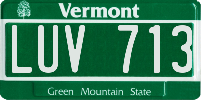 VT license plate LUV713
