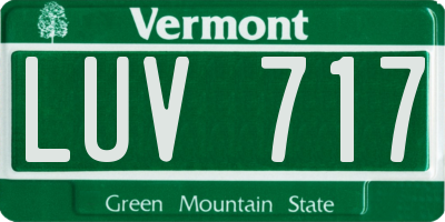 VT license plate LUV717