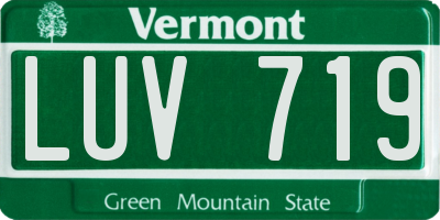 VT license plate LUV719