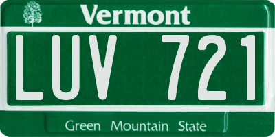 VT license plate LUV721