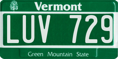 VT license plate LUV729