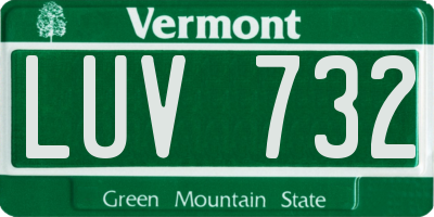 VT license plate LUV732