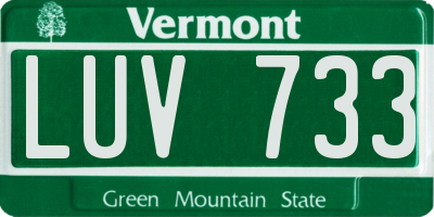 VT license plate LUV733