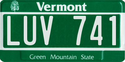 VT license plate LUV741