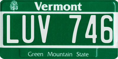 VT license plate LUV746