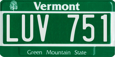 VT license plate LUV751