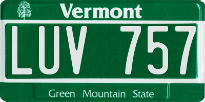 VT license plate LUV757