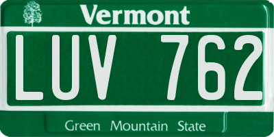 VT license plate LUV762