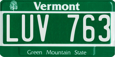VT license plate LUV763