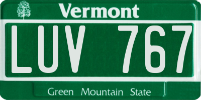 VT license plate LUV767