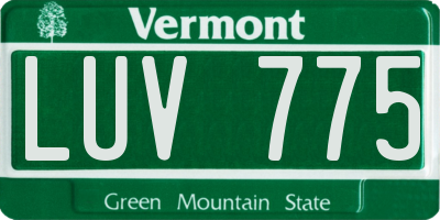 VT license plate LUV775