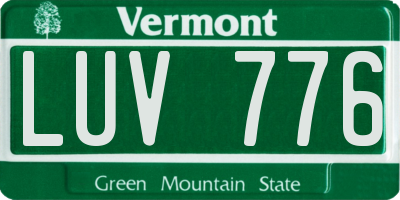 VT license plate LUV776