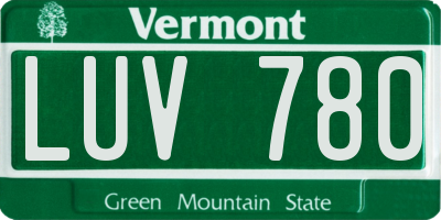 VT license plate LUV780