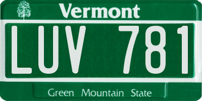 VT license plate LUV781
