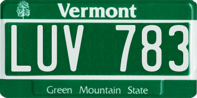 VT license plate LUV783