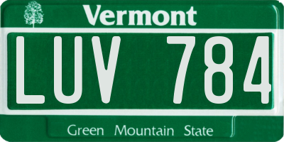 VT license plate LUV784