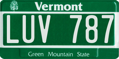 VT license plate LUV787