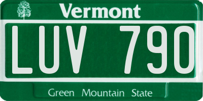 VT license plate LUV790