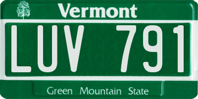 VT license plate LUV791