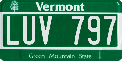 VT license plate LUV797
