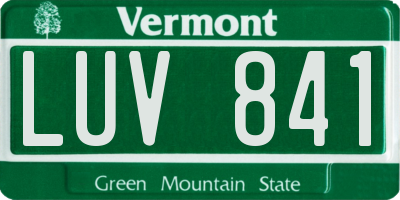 VT license plate LUV841