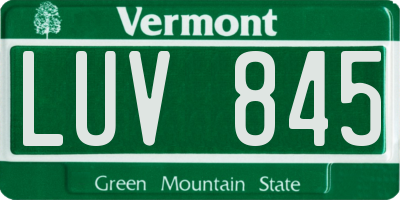VT license plate LUV845