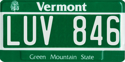 VT license plate LUV846