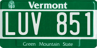 VT license plate LUV851