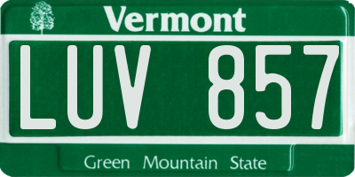 VT license plate LUV857