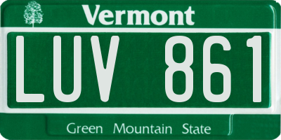 VT license plate LUV861