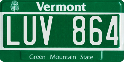 VT license plate LUV864