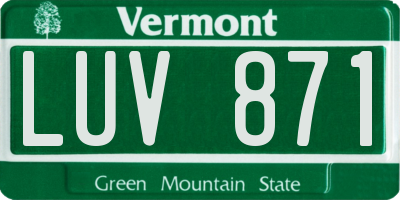 VT license plate LUV871