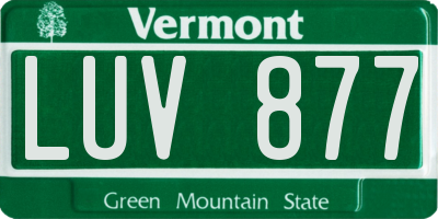 VT license plate LUV877