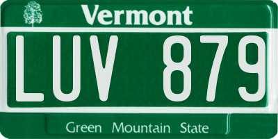 VT license plate LUV879