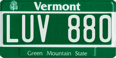 VT license plate LUV880