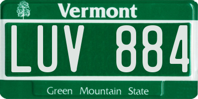 VT license plate LUV884