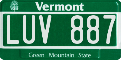 VT license plate LUV887