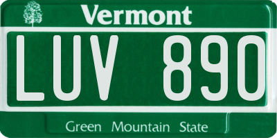 VT license plate LUV890
