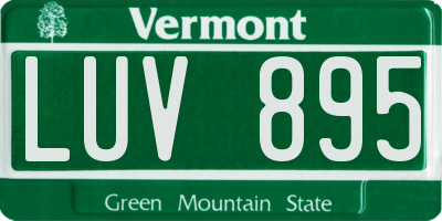 VT license plate LUV895