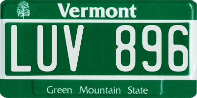 VT license plate LUV896