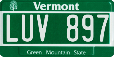 VT license plate LUV897