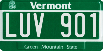 VT license plate LUV901