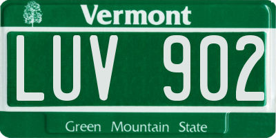 VT license plate LUV902