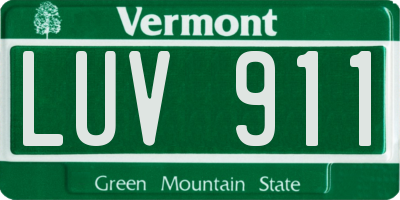 VT license plate LUV911